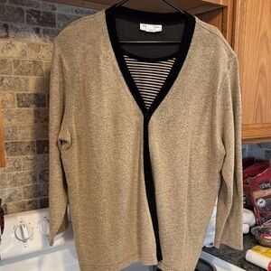 Women's Beige and Black Cardigan